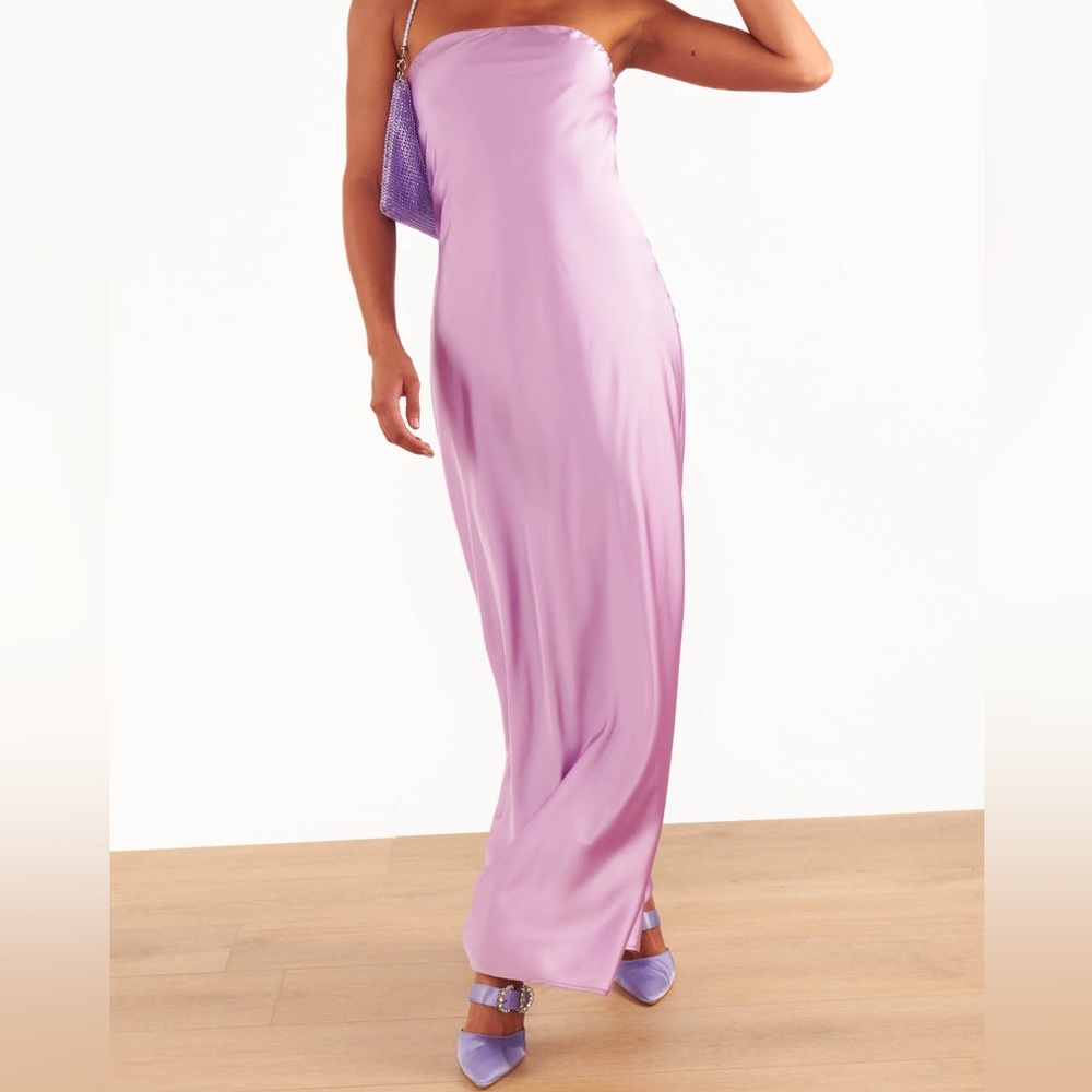 Show Me Your MuMu Strapless Taylor tube dress lilac luxe satin sz XL